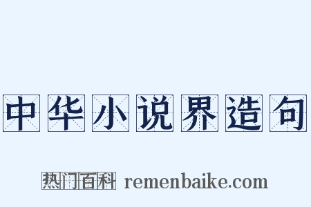 中华小说界造句是什么意思的图片